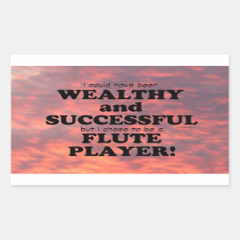 Flute Wealthy & Succesvolle rechthoekige Sticker