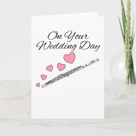 Flute Wedding Kaart Flutist Woodwind Musicus (Voorkant)