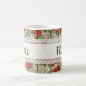 Flute Wood Lace Rustic Rozen Music Koffiemok (Center)