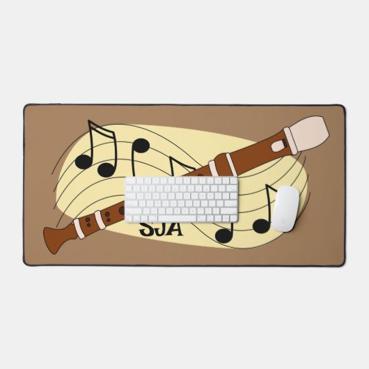 Flute Woodwind Design Desk Mat (Keyboard & Muis)