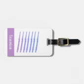 Flute Woodwind Instrument Roze Blauw Personalisere Bagagelabel (Voorkant horizontaal)