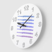 Flute Woodwind Roze Blauw Paarse Getallen Grote Klok (Hoek)