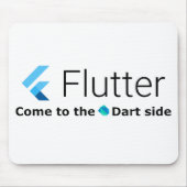 Fluter: Kom naar Dart Side White Mousepad Muismat (Voorkant)