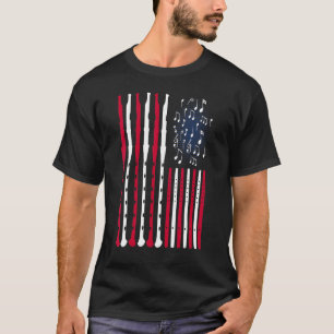 Flutes American Flag Flute Musician Instrument T-shirt