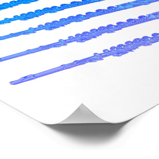Flutes Blue Ombre Poster (Hoek)