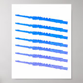 Flutes Blue Ombre Poster (Voorkant)