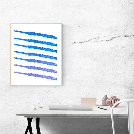 Flutes Blue Ombre Poster