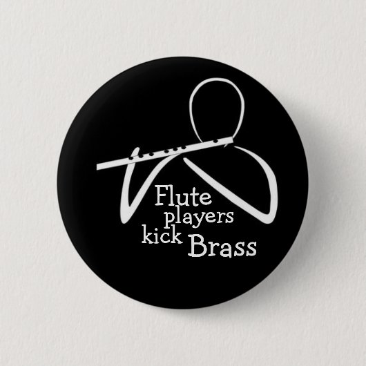 Flutes Kick Brass. Ronde Button 5,7 Cm (Voorkant)