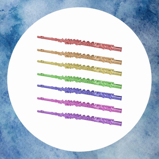 Flutes muziekinstrument Rainbow Ronde Sticker