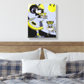 Flutist en aap canvas afdruk (Insitu (Slaapkamer))