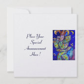 FLUTIST IN BLAUW Venetiaans Carnival Pearl Invite Kaart (Achterkant)