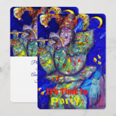 FLUTIST IN BLUE Birthday Party Kaart (Voorkant / Achterkant)