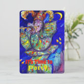 FLUTIST IN BLUE Birthday Party Kaart (Staand voorkant)