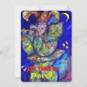 FLUTIST IN BLUE Birthday Party Kaart (Voorkant)