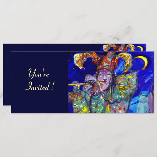 FLUTIST IN BLUE Party-programma Kaart (Voorkant / Achterkant)