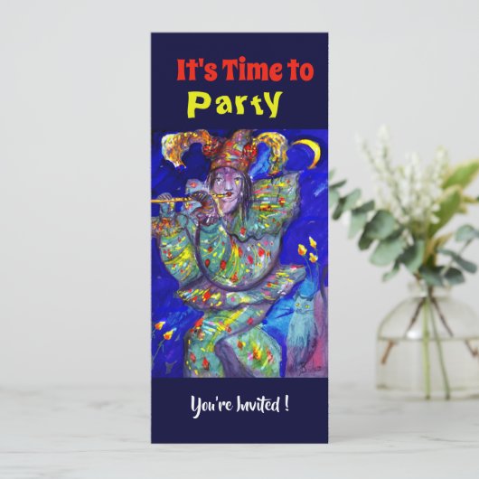 FLUTIST IN BLUE Party-programma Kaart (Staand voorkant)