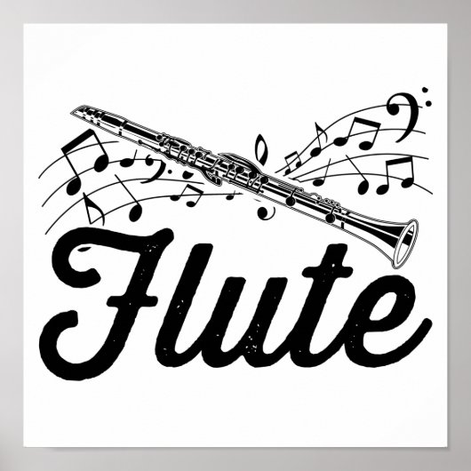 Flutist Musician | Flute Orchestra Gift Idee Poster (Voorkant)