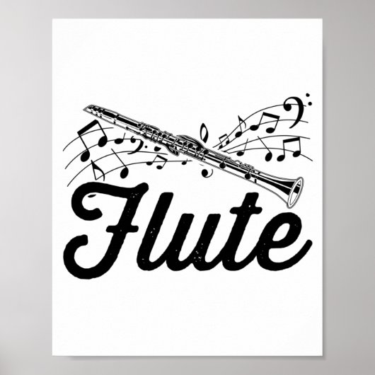 Flutist Musician | Flute Orchestra Gift Idee Poster (Voorkant)