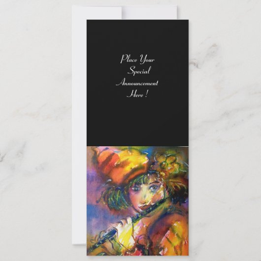 FLUTIST PORTRAIT Masquerade Party Programme Kaart (Achterkant)