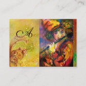 FLUTIST PORTRAIT/Monogram geel bruin groen Visitekaartje (Achterkant)