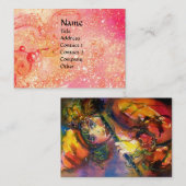 FLUTIST PORTRAIT/Roze, Fuchsia, Yellow Sparkles Visitekaartje (Voorkant / Achterkant)
