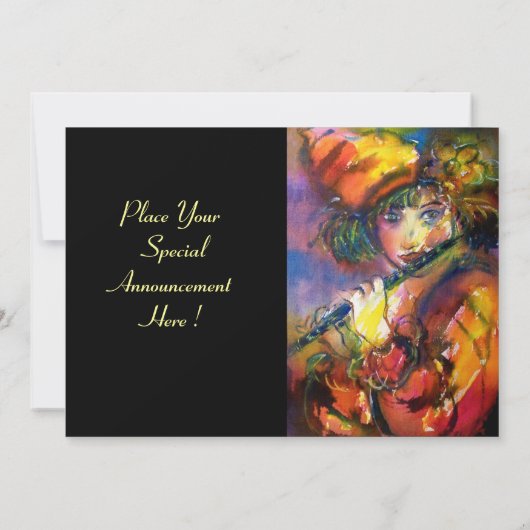 FLUTIST PORTRAIT/Venetiaanse Masquerade Aankondiging (Achterkant)