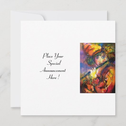 FLUTIST PORTRAIT/Venetiaanse Masquerade Aankondiging (Achterkant)