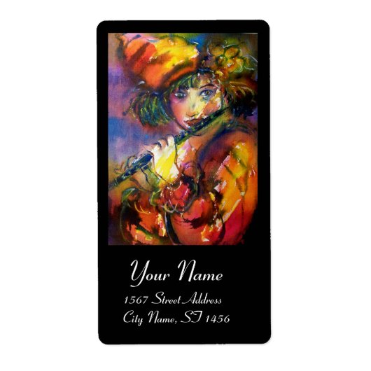 FLUTIST PORTRAIT/Venetiaanse Masquerade Etiket (Voorkant)