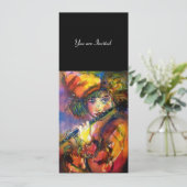 FLUTIST PORTRAIT/Venetiaanse Masquerade Kaart (Staand voorkant)