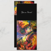 FLUTIST PORTRAIT/Venetiaanse Masquerade Kaart (Voorkant / Achterkant)
