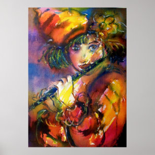 FLUTIST PORTRAIT/Venetiaanse Masquerade Poster