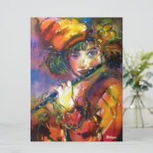 FLUTIST PORTRAIT Venetian Masquerade Gold Yellow Kaart (Staand voorkant)