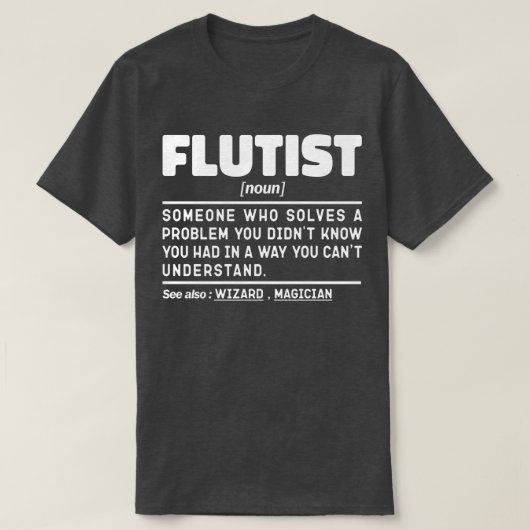 Flutist zelfstandig naamwoord muziekliefhebber gra t-shirt (Design voorkant)