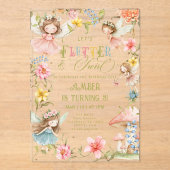 Flutter and Twirl Fairy Any Age Princess Birthday Acryl Uitnodigingen (Voorkant)