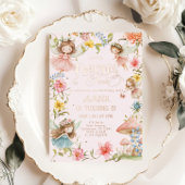 Flutter and Twirl Fairy Any Age Princess Birthday Folie Uitnodiging