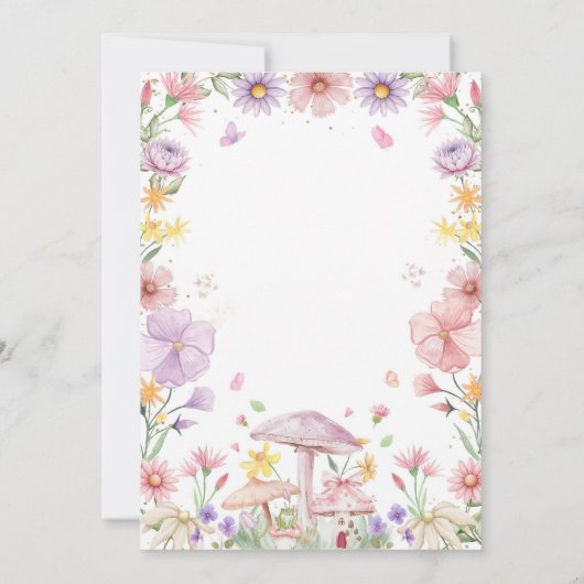 Flutter and Twirl Fairy First 1st Birthday Kaart (Achterkant)