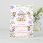 Flutter and Twirl Fairy First 1st Birthday Kaart (Staand voorkant)