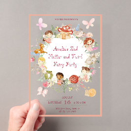 Flutter and Twirl Fairy Garden Verjaardagsuitnodig Acryl Uitnodigingen