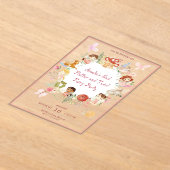 Flutter and Twirl Fairy Garden Verjaardagsuitnodig Acryl Uitnodigingen (Laagn)