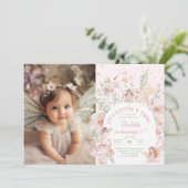 Flutter and Twirl Fairy princess Any Age BIrthday Kaart (Staand voorkant)