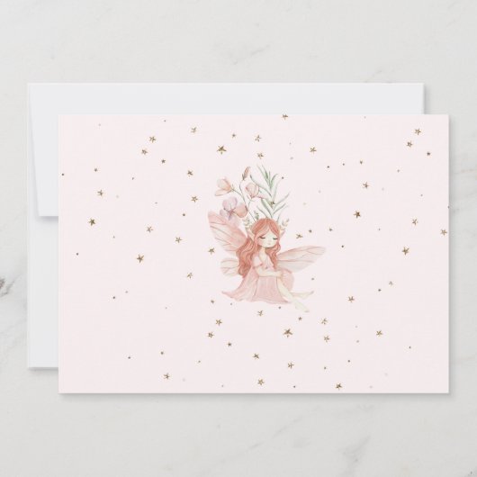 Flutter and Twirl Fairy princess Any Age BIrthday Kaart (Achterkant)