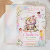 Flutter and Twirl Fairy Verjaardag Uitnodiging