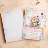 Flutter and Twirl Fairy Verjaardag Uitnodiging