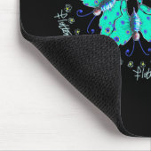 Flutter aqua blue butterfly mandala muismat (Hoek)