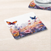 "Flutter & Bloom” Papieren Onderzetter (Schuin)