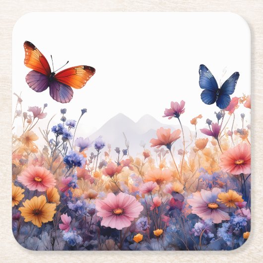 "Flutter & Bloom” Papieren Onderzetter (Voorkant)