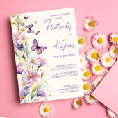 Flutter door vlinders verjaardagslavendel paarse kaart