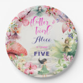 Flutter en draai Fairy bloementuin verjaardag Papieren Bordje (Voorkant)