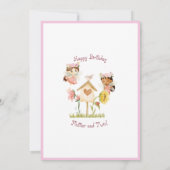 Flutter en Kronkel Fairy Garden Verjaardag Kaart (Achterkant)