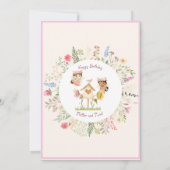 Flutter en Kronkel Fairy Garden Verjaardag Kaart (Achterkant)
